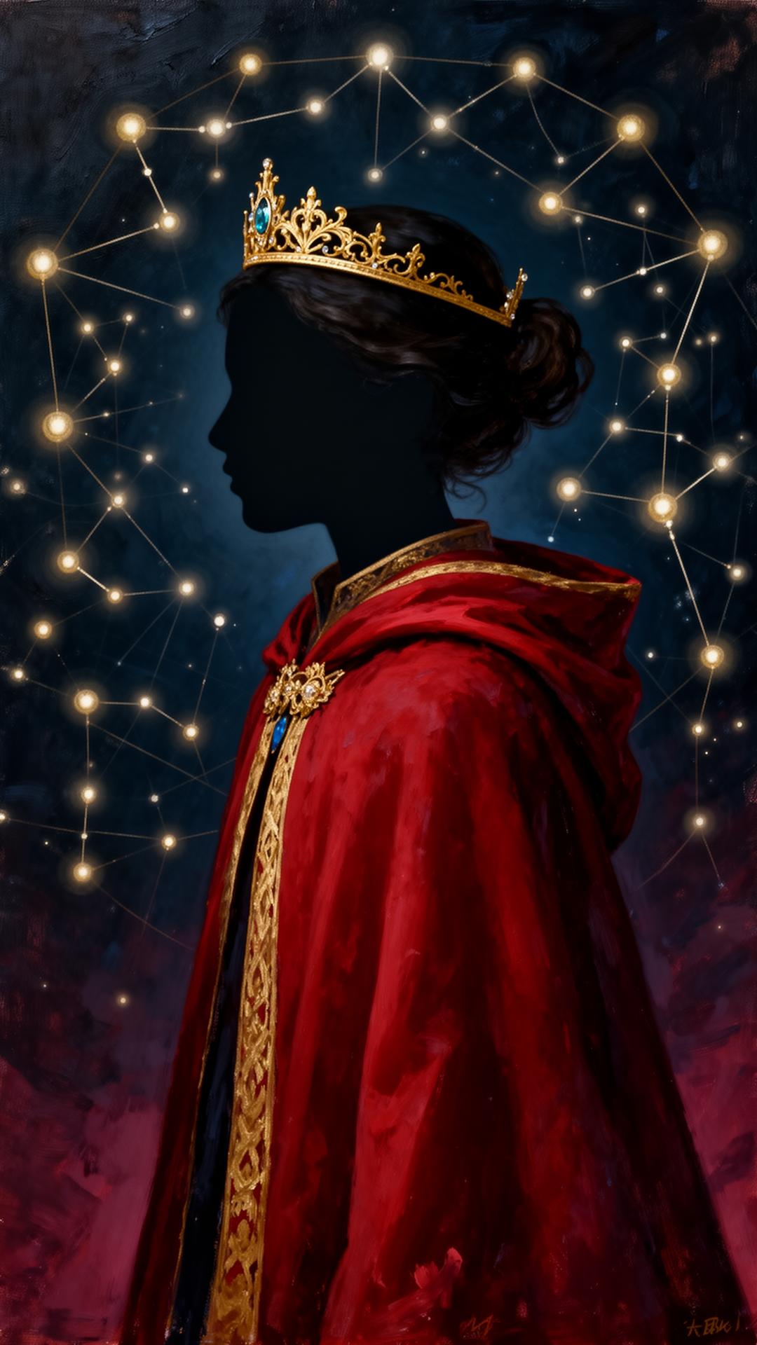 Symbolic archetype of a young queen as coordinator